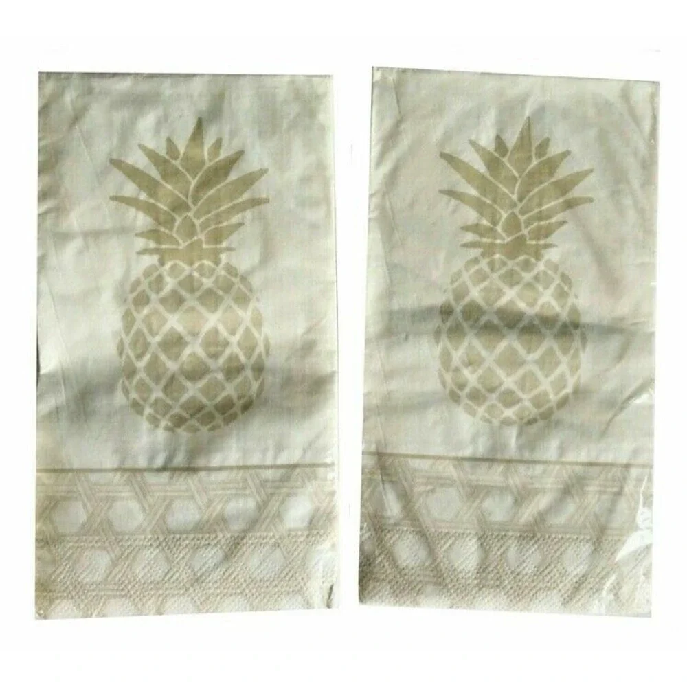 Pineapple Welcome Paper Napkins Hand Towels 20 pk Set of 2 Summer Decoupage